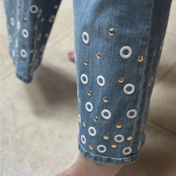 Michael Kors Jeans Embl Izzy Cropped Flare Slim Women's Size 4 - Picture 9 of 10